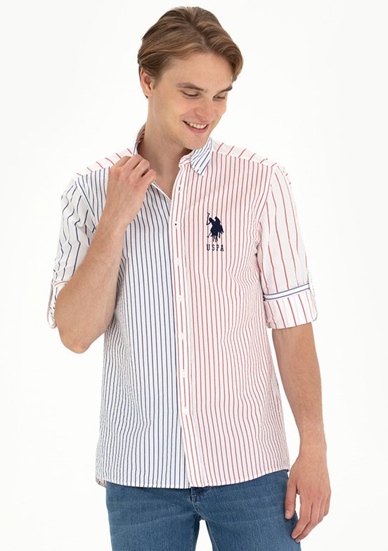 US POLO ASSN Lacivert Erkek Dokuma Gömlek