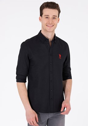 US POLO ASSN Siyah Erkek Slim Gömlek