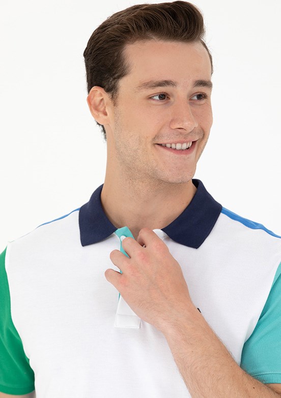 US POLO ASSN Beyaz Erkek Polo Yaka T-Shirt