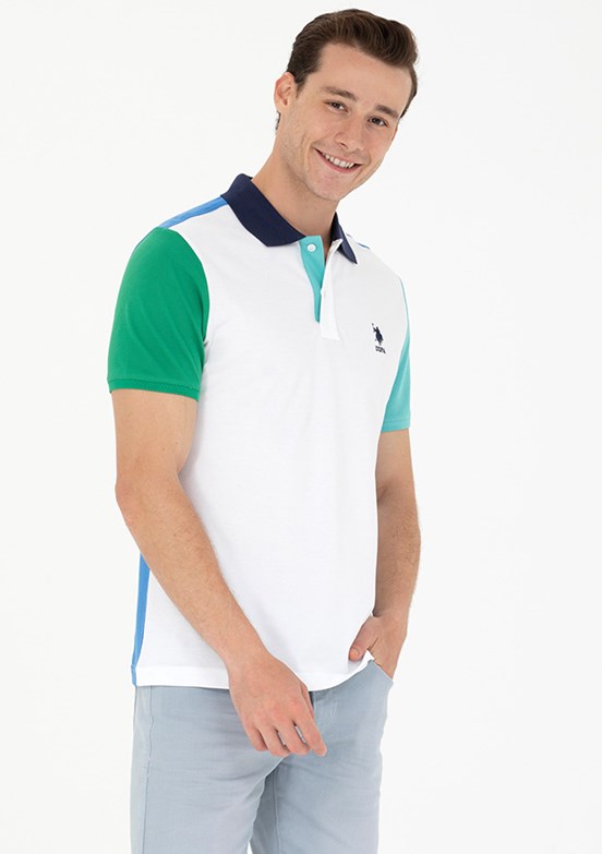 US POLO ASSN Beyaz Erkek Polo Yaka T-Shirt