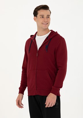 US POLO ASSN Bordo Erkek Örme Sweatshirt