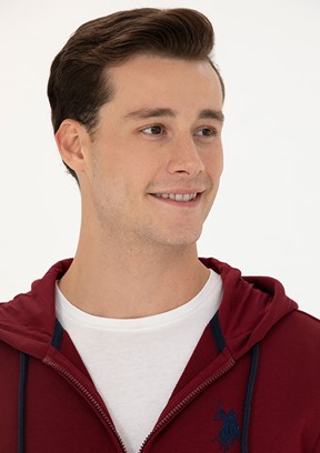 US POLO ASSN Bordo Erkek Örme Sweatshirt