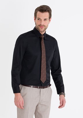 Pierre Cardin Siyah Erkek Uzun Kol Gömlek