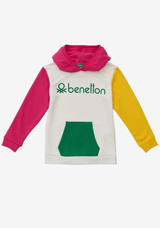 Benetton Beyaz Kız Çocuk Basic Sweatshirt