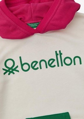 Benetton Beyaz Kız Çocuk Basic Sweatshirt