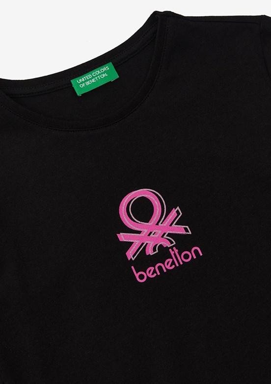 Benetton Siyah Kız Çocuk Basic T-Shirt