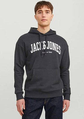 Jack & Jones Erkek Fermuarsız Kapüşonlu Sweatshirt