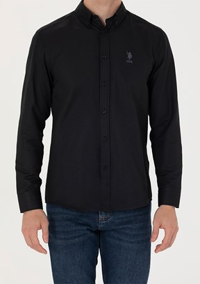 US POLO ASSN Siyah Erkek Uzun Kol Gömlek
