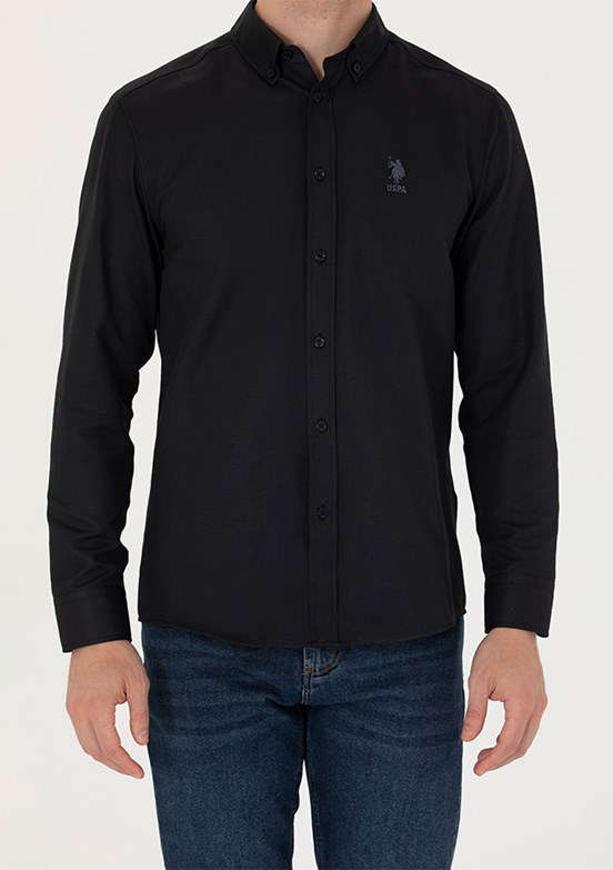 US POLO ASSN Siyah Erkek Uzun Kol Gömlek