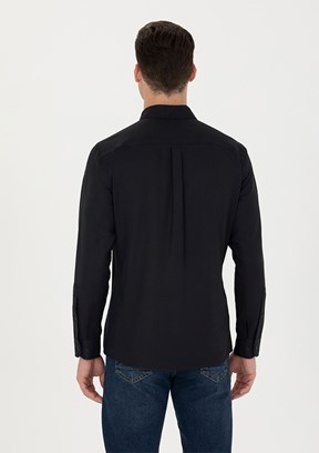 US POLO ASSN Siyah Erkek Uzun Kol Gömlek