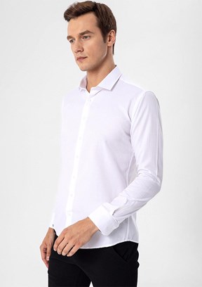 SÜVARİ - GM2024700419 Erkek Beyaz Slim Gömlek