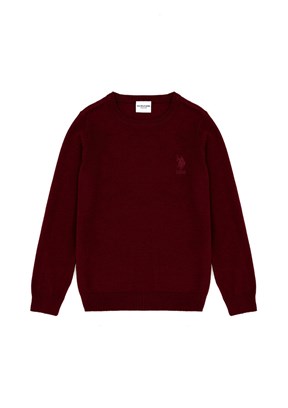 US POLO ASSN Erkek Çocuk Bordo Slim Kazak