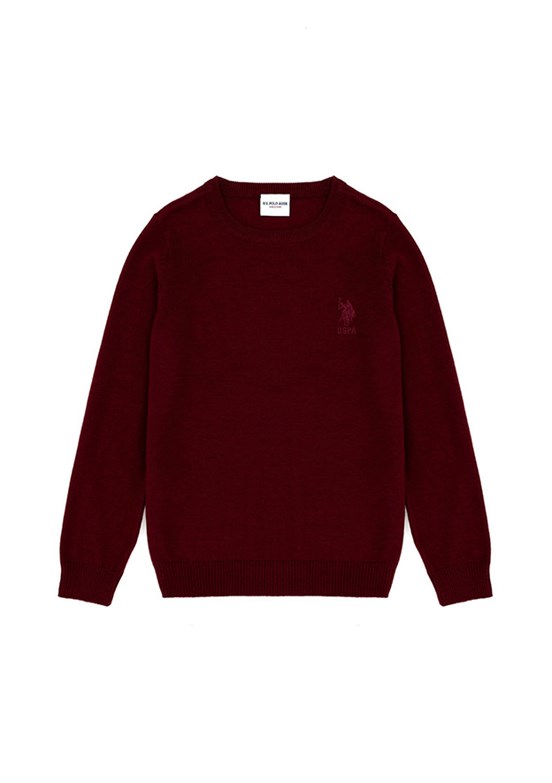 US POLO ASSN Erkek Çocuk Bordo Slim Kazak