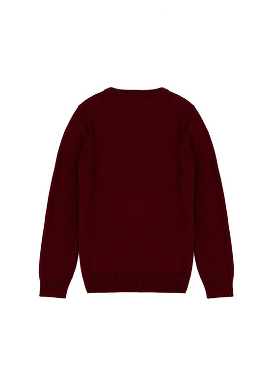 US POLO ASSN Erkek Çocuk Bordo Slim Kazak