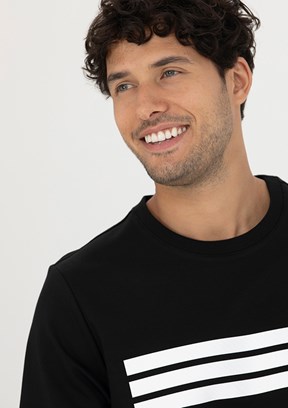 PİERRE CARDİN Siyah Erkek Regular Sweatshirt