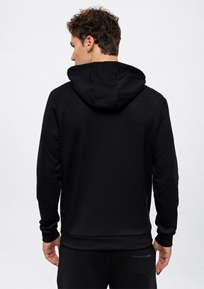 BACKANDBOND Siyah Erkek Kapüşonlu Sweatshirt