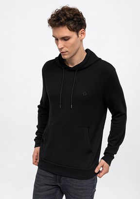 BACKANDBOND Siyah Erkek Kapüşonlu Sweatshirt