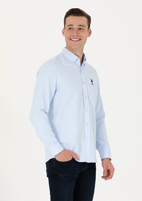 US POLO ASSN Mavi Erkek Uzun Kol Gömlek