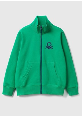 Benetton Yeşil Erkek Çocuk Fermuarlı Sweatshirt