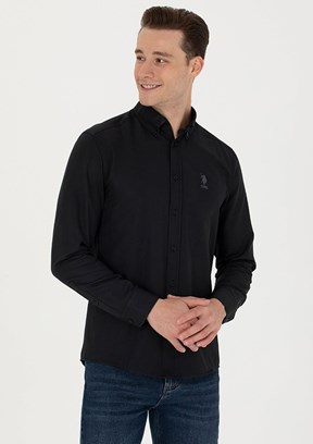 US POLO ASSN Siyah Erkek Uzun Kol Gömlek