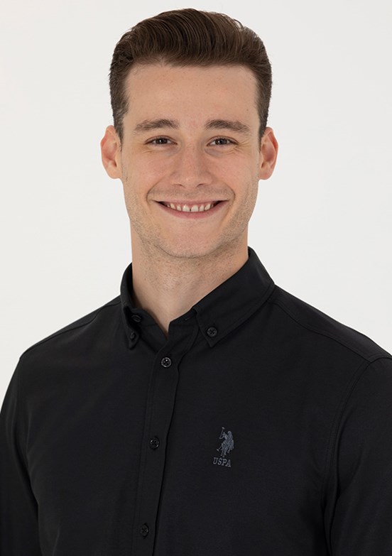 US POLO ASSN Siyah Erkek Uzun Kol Gömlek