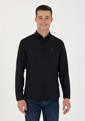 US POLO ASSN Siyah Erkek Uzun Kol Gömlek