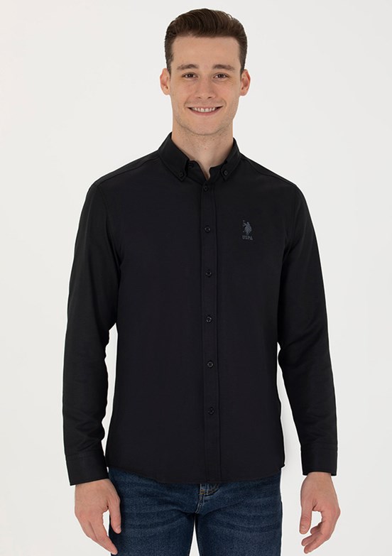 US POLO ASSN Siyah Erkek Uzun Kol Gömlek