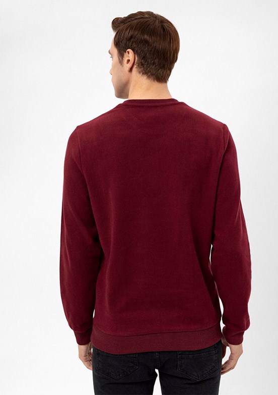 Süvari Bordo Erkek Triko Sweatshirt
