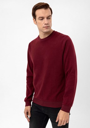 Süvari Bordo Erkek Triko Sweatshirt