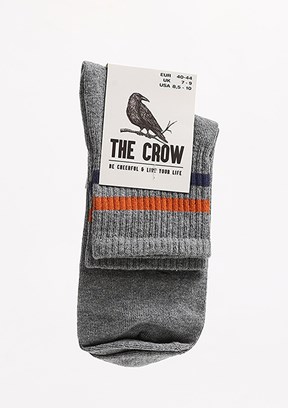 THE CROW Gri Unisex Soket Çorap