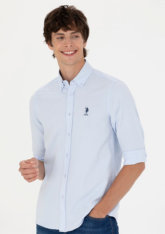 US POLO ASSN Mavi Erkek Uzun Kol Gömlek