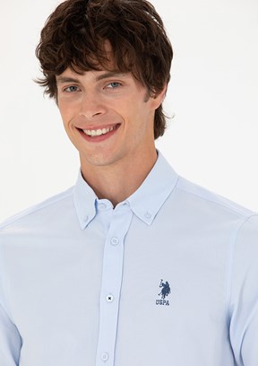 US POLO ASSN Mavi Erkek Uzun Kol Gömlek
