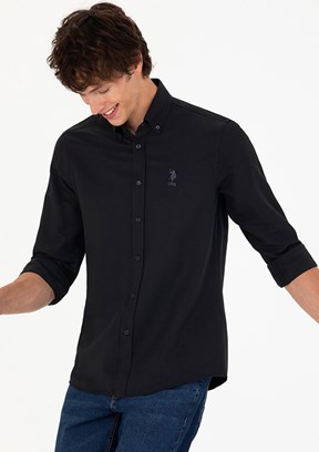 US POLO ASSN Siyah Erkek Uzun Kol Gömlek