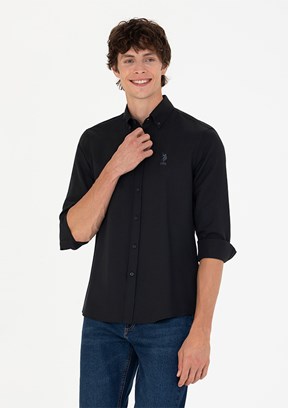 US POLO ASSN Siyah Erkek Uzun Kol Gömlek
