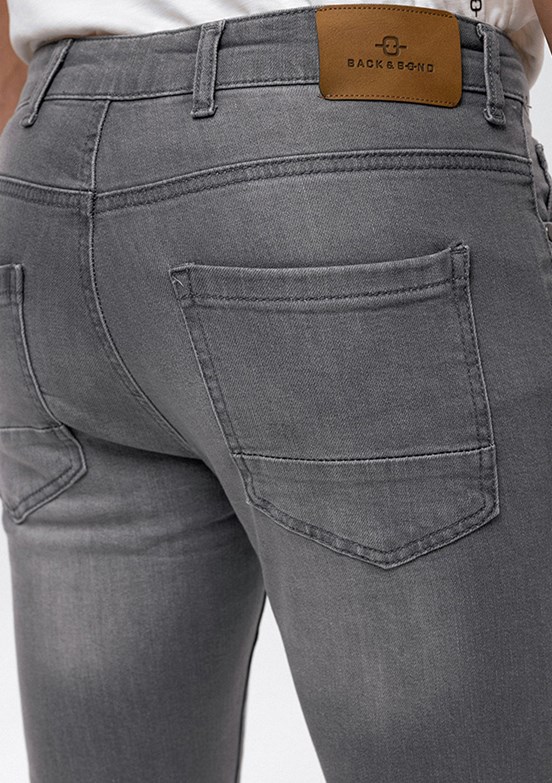 BACKANDBOND Gri Erkek Slim Jean Pantolon
