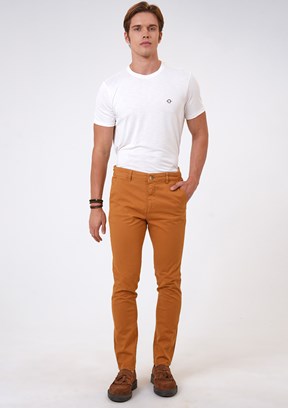 BACKANDBOND Kahverengi Erkek Chino Pantolon