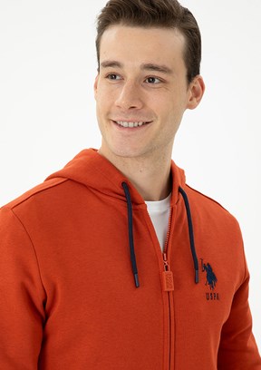 US POLO ASSN Turuncu Erkek Örme Sweatshirt