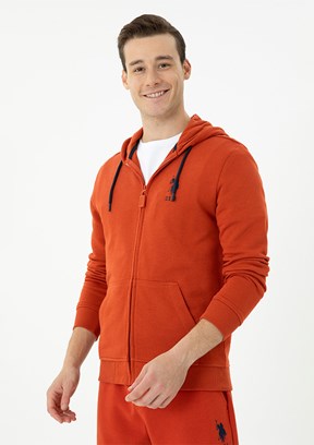 US POLO ASSN Turuncu Erkek Örme Sweatshirt