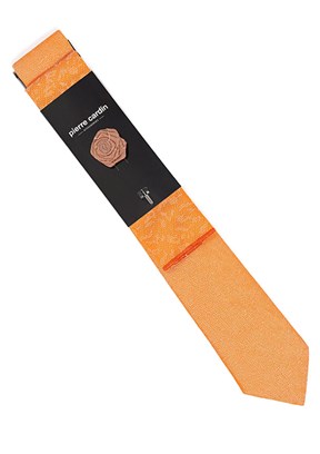 PİERRE CARDİN Erkek Turuncu Kravat&Papyon Takımı