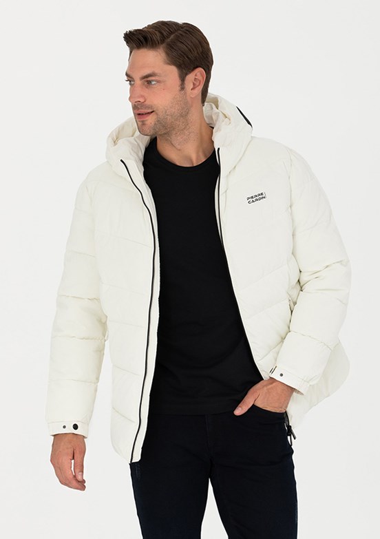 Pierre cardin hooded bubble jacket outlet mens