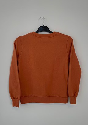 Sinowakki Turuncu Kadın Basic Sweatshirt