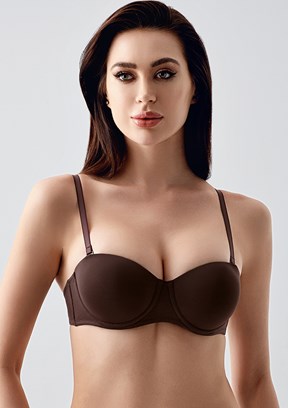 NEW BRA - 3370550000 Kadın Kahverengi Destekli Basic Sütyen