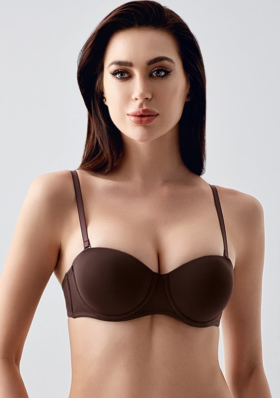 NEW BRA - 3370550000 Kadın Kahverengi Destekli Basic Sütyen