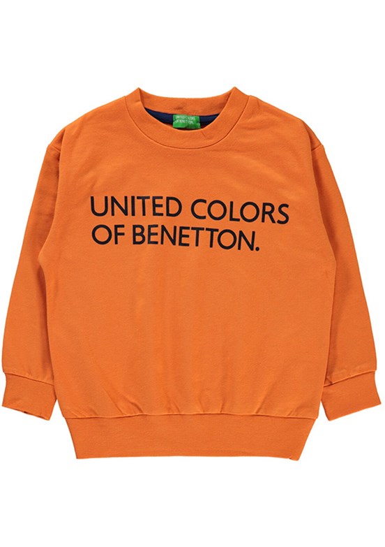 Benetton Turuncu Kız Çocuk Basic Sweatshirt