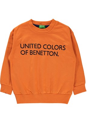 Benetton Turuncu Kız Çocuk Basic Sweatshirt