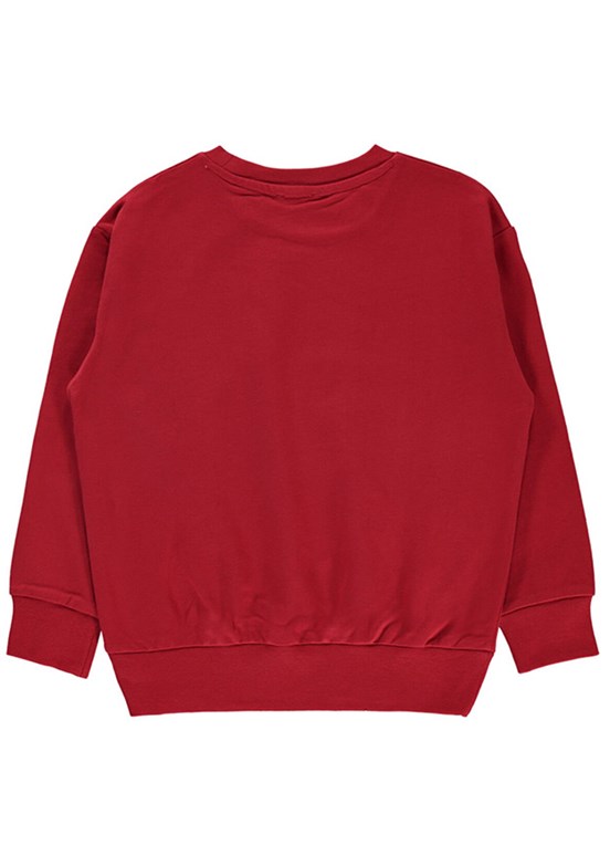 Benetton Kırmızı Kız Çocuk Basic Sweatshirt