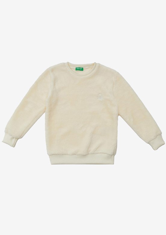 Benetton Beyaz Kız Çocuk Basic Sweatshirt