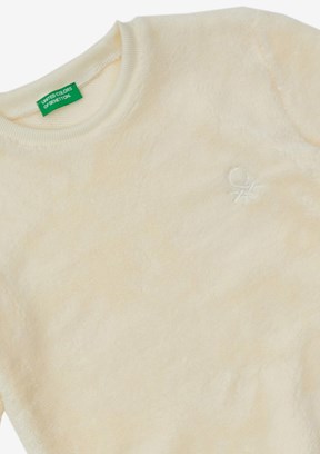 Benetton Beyaz Kız Çocuk Basic Sweatshirt