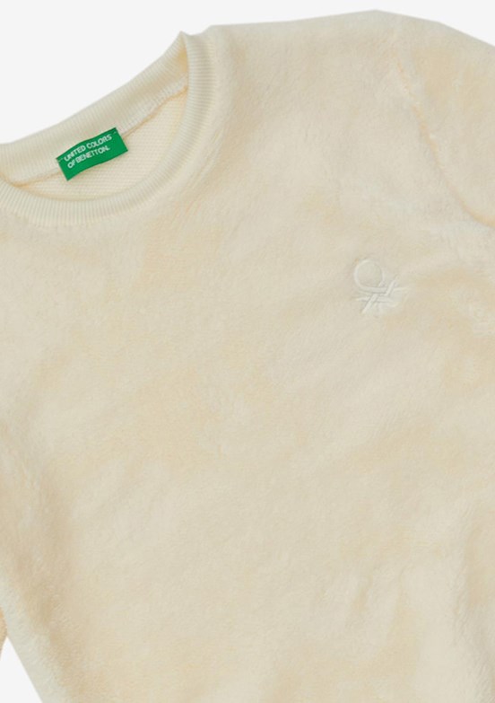 Benetton Beyaz Kız Çocuk Basic Sweatshirt