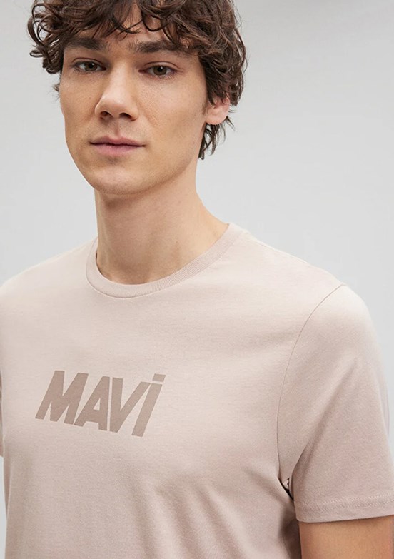 Mavi Çok Renkli Erkek Baskılı T-Shirt